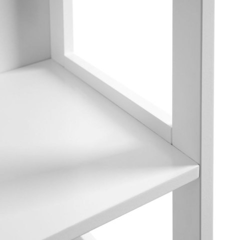 Wysoka biała szafka MDF z szufladami i półkami 141,5 cm