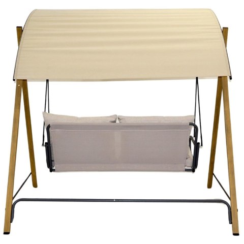 HUŚTAWKA OGRODOWO BALKONOWA 2 OSOBOWA 194x136x173CM PIASKOWA