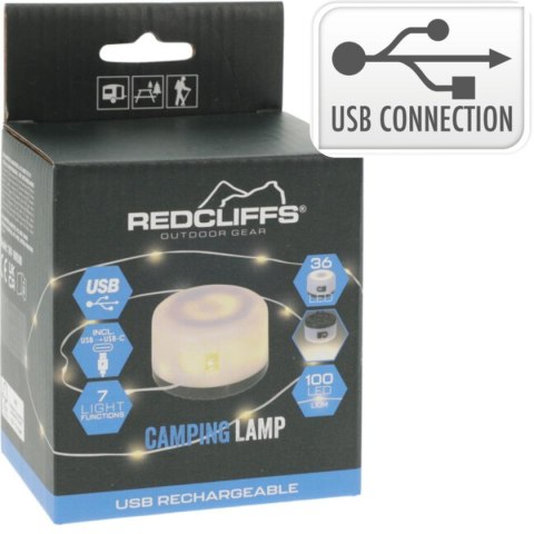LATARKA LAMPA CAMPING ŁADOWANIE USB REDCLIFFS