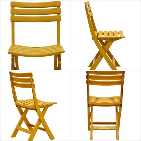 ZESTAW 4 KRZESEŁ CATERINGOWYCH SKŁADANYCH PLASTIKOWYCH KOMODO BEŻOWE