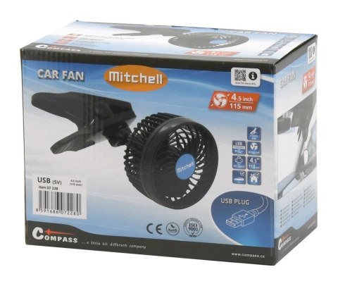 Wentylator MITCHELL USB - klips 5V