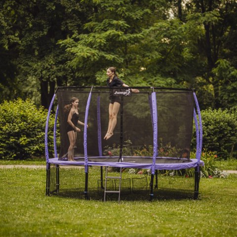 Trampolina Ogrodowa Jumpi 374cm/12FT Maxy Comfort Plus Fioletowa Z Wewnętrzną Siatką