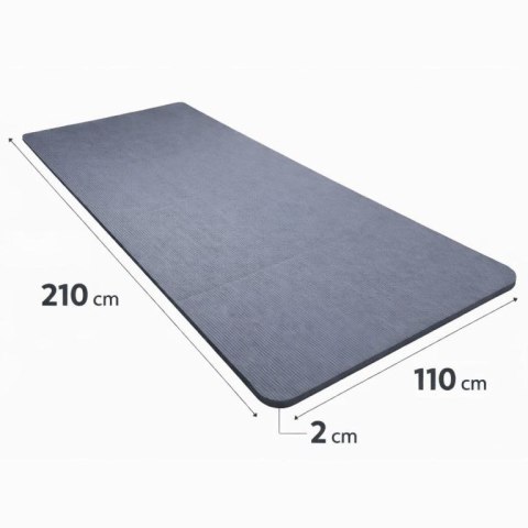 Mata gimnastyczna 210x110 cm, XXL, szara