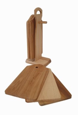 Bukowy zestaw desek do krojenia na stojaku 3 szt. 28x11x12cm