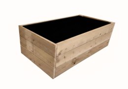 Drewniana grządka ogrodowa z geowłókniną 150x95x42 cm