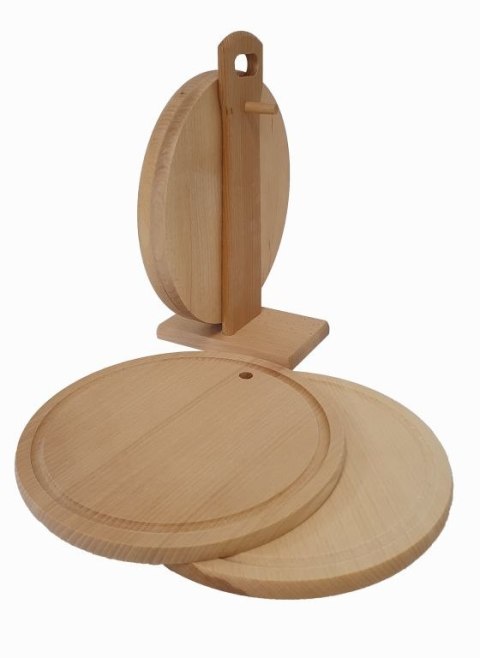 Zestaw okrągłych desek bukowych z podstawką 25 cm
