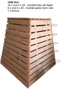 Kompostownik drewniany piramida 1040 l, naturalny, solidny