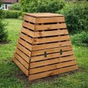 Naturalny kompostownik ogrodowy 430 l z drewna - piramida