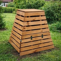 Naturalny kompostownik ogrodowy 430 l z drewna - piramida