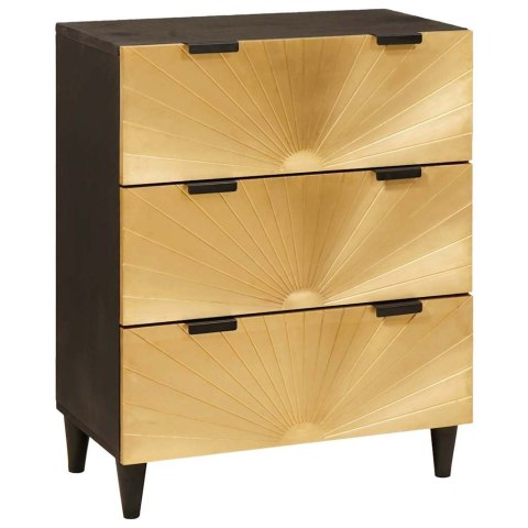Bufet 2 pcs Czarny i złoto 60 x 33 x 75 cm Drewno z mango