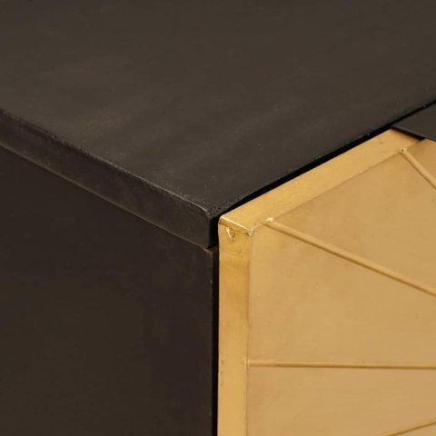 Bufet 2 pcs Czarny i złoto 60 x 33 x 75 cm Drewno z mango