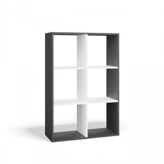 REGAŁ MALAX 2X3 ANTRACYT/BIEL