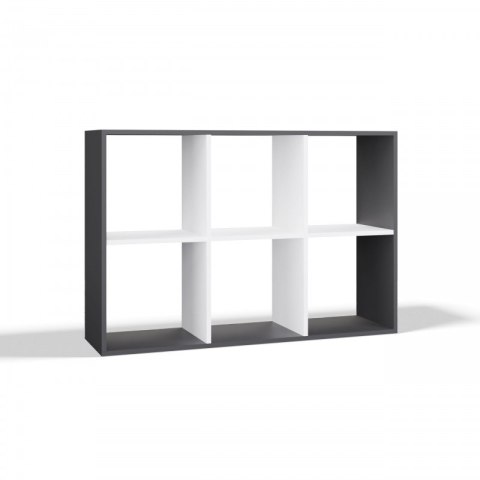 REGAŁ MALAX 2X3 ANTRACYT/BIEL