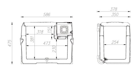 Box chłodzący FREEZE Kompresor - 40l 230/24 / 12V -20 ° C