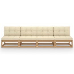 4-osobowa sofa z poduszkami, lite drewno sosnowe