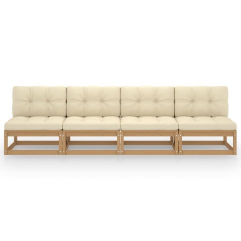 4-osobowa sofa z poduszkami, lite drewno sosnowe