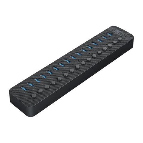 Hub CT2U3-16AB z włącznikami 16x USB-A - czarny