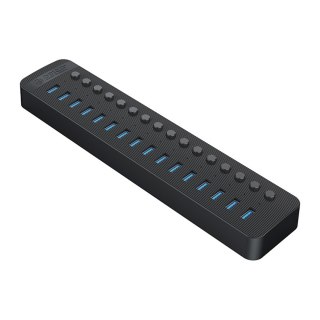 Hub CT2U3-16AB z włącznikami 16x USB-A - czarny