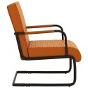 Krzesło wspornikowe, brązowe, obite sztuczną skórą