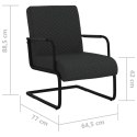 Krzesło wspornikowe, czarne, obite sztuczną skórą