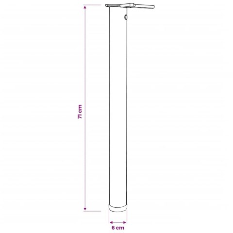 4 Nogi do stołu z regulacją wysokości 710 mm szczotkowany nikiel