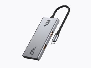 GEMBIRD 4-PORTOWY HUB USB 3.2 (GEN 2) TYPU C Z 4 PORTAMI A + C SZARY