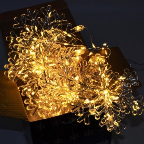 LAMPKI CHOINKOWE KURTYNA ŚWIETLNA 120x120 CM 232LED CIEPŁY BIAŁY PŁATKI ŚNIEGU