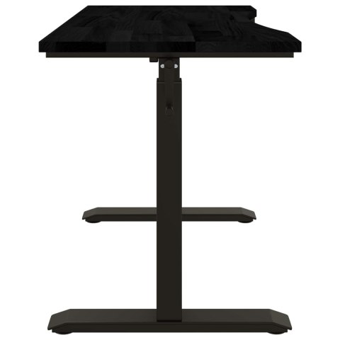 Biurko Czarny i ciemny brąz 120 x 60 cm Dąb lite