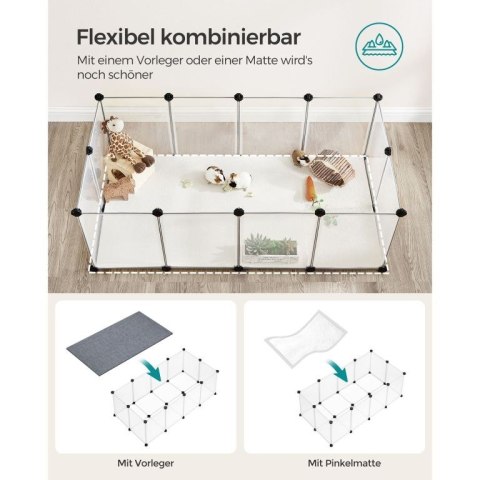 Modułowy kojec dla zwierząt 125x63x42 cm, biały, plastikowy