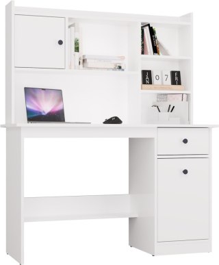 Biurko CHESTER Z NADSTAWKĄ Biały 1 Szuflada Szafka Regał Do Pokoju