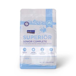 Fish4Dogs Superior Senior z łososiem (S) 1,5kg (OUTLET)