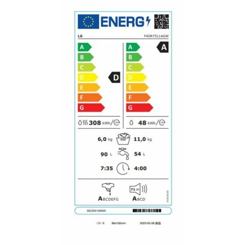 Inteligentna Pralka-Suszarka LG AI Direct Drive TurboWash 360º 1400 rpm 11 kg/6 kg