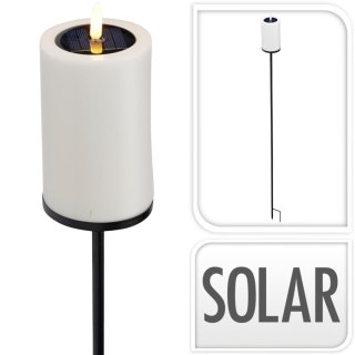 LAMPA ŚWIECA SOLARNA POCHODNIA LED