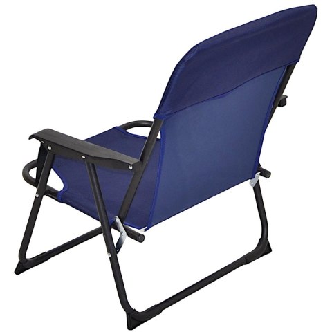 FOTEL TURYSTYCZNO PLAŻOWY Z PODŁOKIETNIKAMI 52X54X25/66CM SKŁADANY GRANATOWY REDCLIFFS