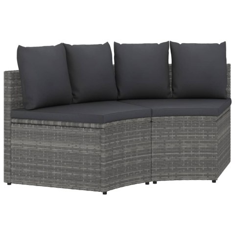 2-częściowa sofa ogrodowa z poduszkami, polirattan, szara