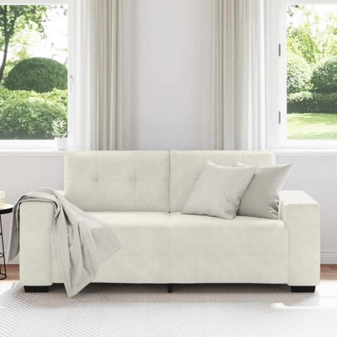 Sofa dwuosobowa, kremowa, 180x77x82 cm, aksamit