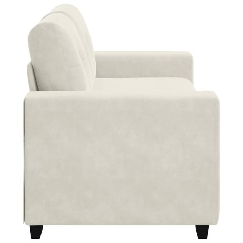 Sofa dwuosobowa, kremowa, 180x77x82 cm, aksamit