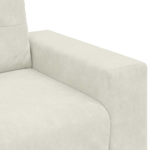 Sofa dwuosobowa, kremowa, 180x77x82 cm, aksamit