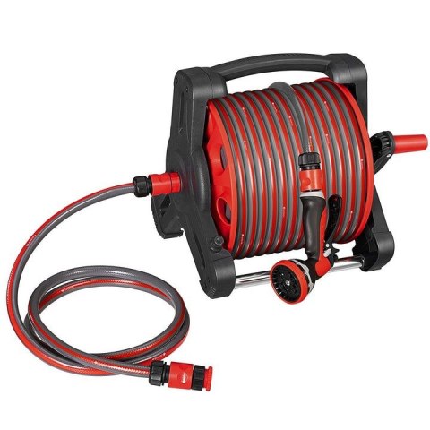 Wózek na wąż ogrodowy 30 m z prysznicem 10w1