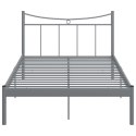 Rama łóżka, szara, metal i sklejka, 120 x 200 cm