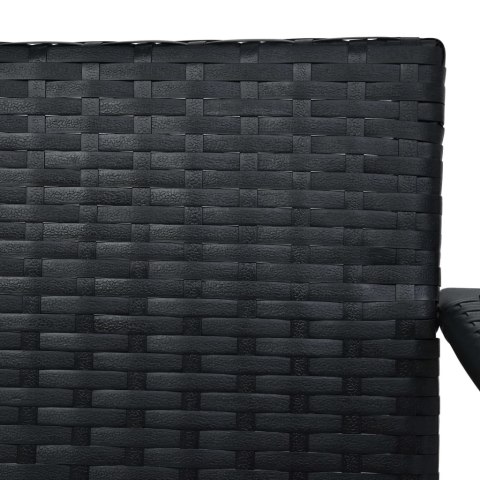 3-osobowa huśtawka ogrodowa z zadaszeniem, rattan PE, czarny