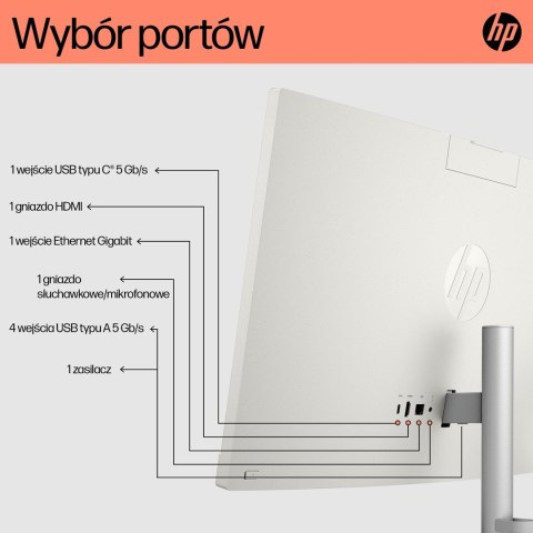 HP AIO 24-cr0184nw Ryzen 3 7320U 23.8"FHD IPS 250nits AG 16GB LPDDR5 SSD512 Radeon 610M Cam720p kB+Mouse NoOS Shell White 2Y