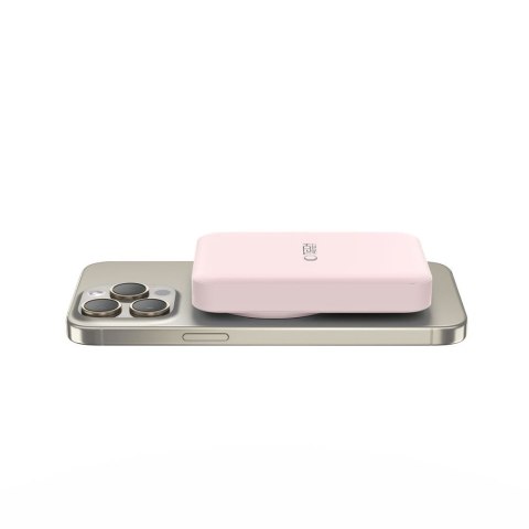 Powerbank magnetyczny PB11 10000mAh 15W MagSafe z kablem USB-C - różowy
