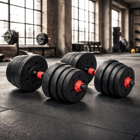 Zestaw hantli 2w1 30 kg - hantle i sztanga do ćwiczeń
