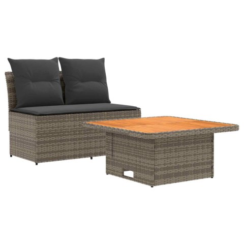 2 Sztuka Środkowa sofa ogrodowa z podnoszonym stolikiem
