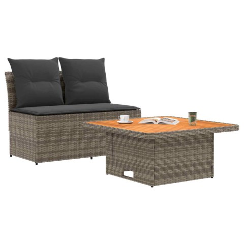 2 Sztuka Środkowa sofa ogrodowa z podnoszonym stolikiem