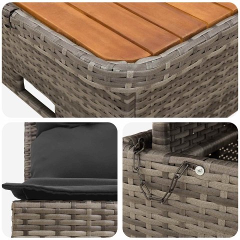2 Sztuka Środkowa sofa ogrodowa z podnoszonym stolikiem