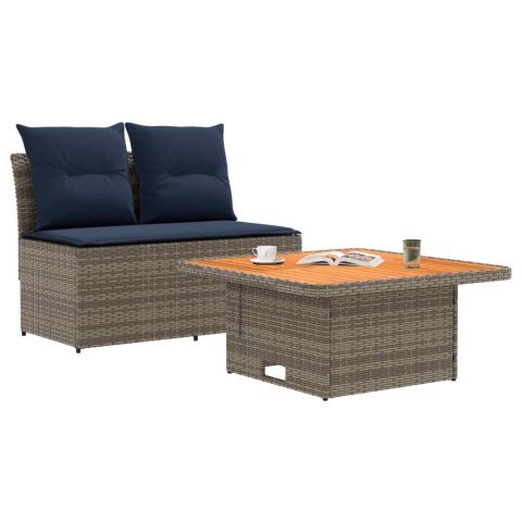 2 Sztuka Środkowa sofa ogrodowa z podnoszonym stolikiem