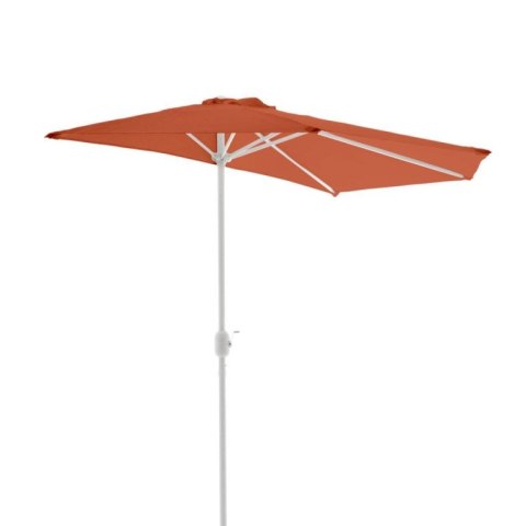 Półokrągły balkonowy parasol 2,7 m terakotowy z korbką