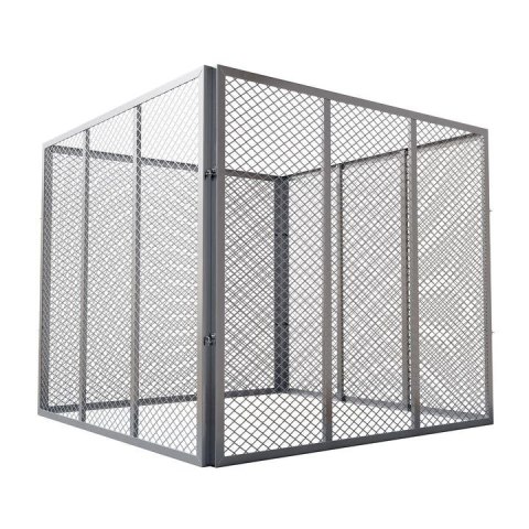 Metalowy kompostownik ogrodowy 450 l - srebrny, przewiewny